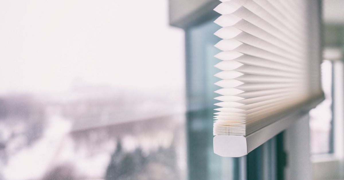 Closeup of window blind