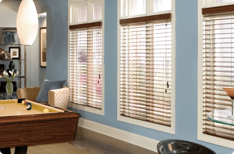 Red Oak Finish Wood Blinds