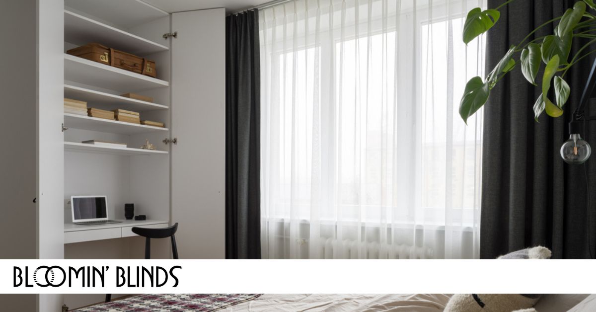 nice curtains in home office