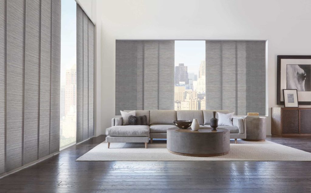 Panel Track Shades in living room 06